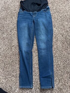 Old Navy Blue Skinny Maternity Jeans with Black Panel